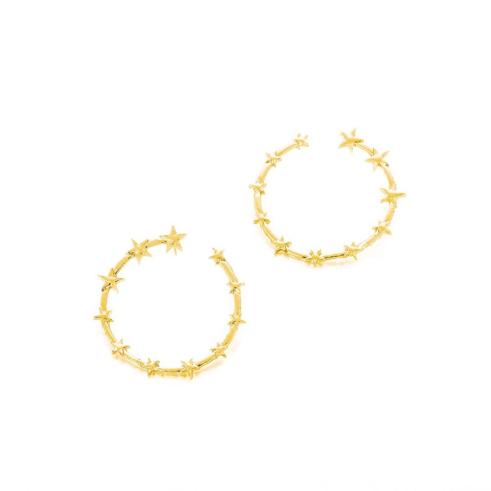 Stars Hoop Earrings - Picture 6 of 11